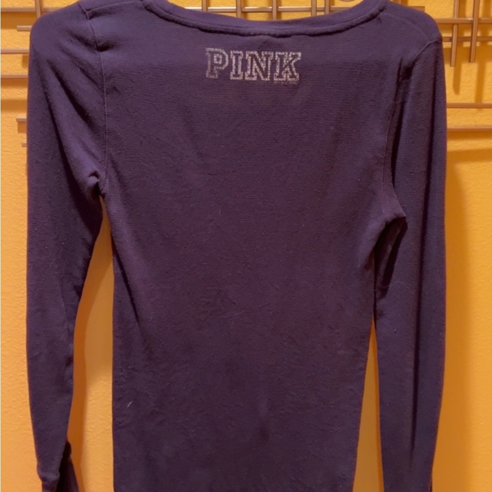 Women’s NFL PINK Victoria’s Secret Thermal Scoop Neck Sweater Shirt Top S - Picture 3 of 3